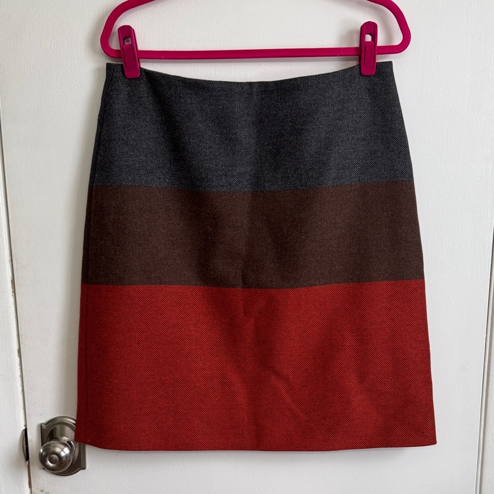 Hugo Boss Women's Tri-Tone Pencil Skirt - Gray, Brown, Red